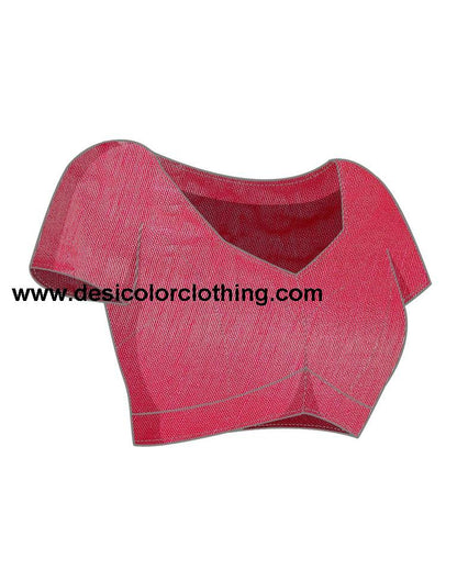 Rani Pink Chiffon Printed Saree
