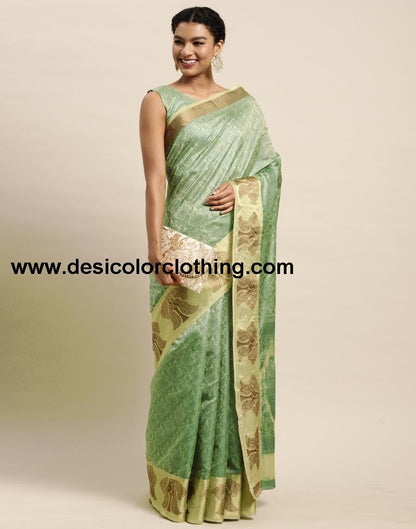 Pista Green Organza Saree