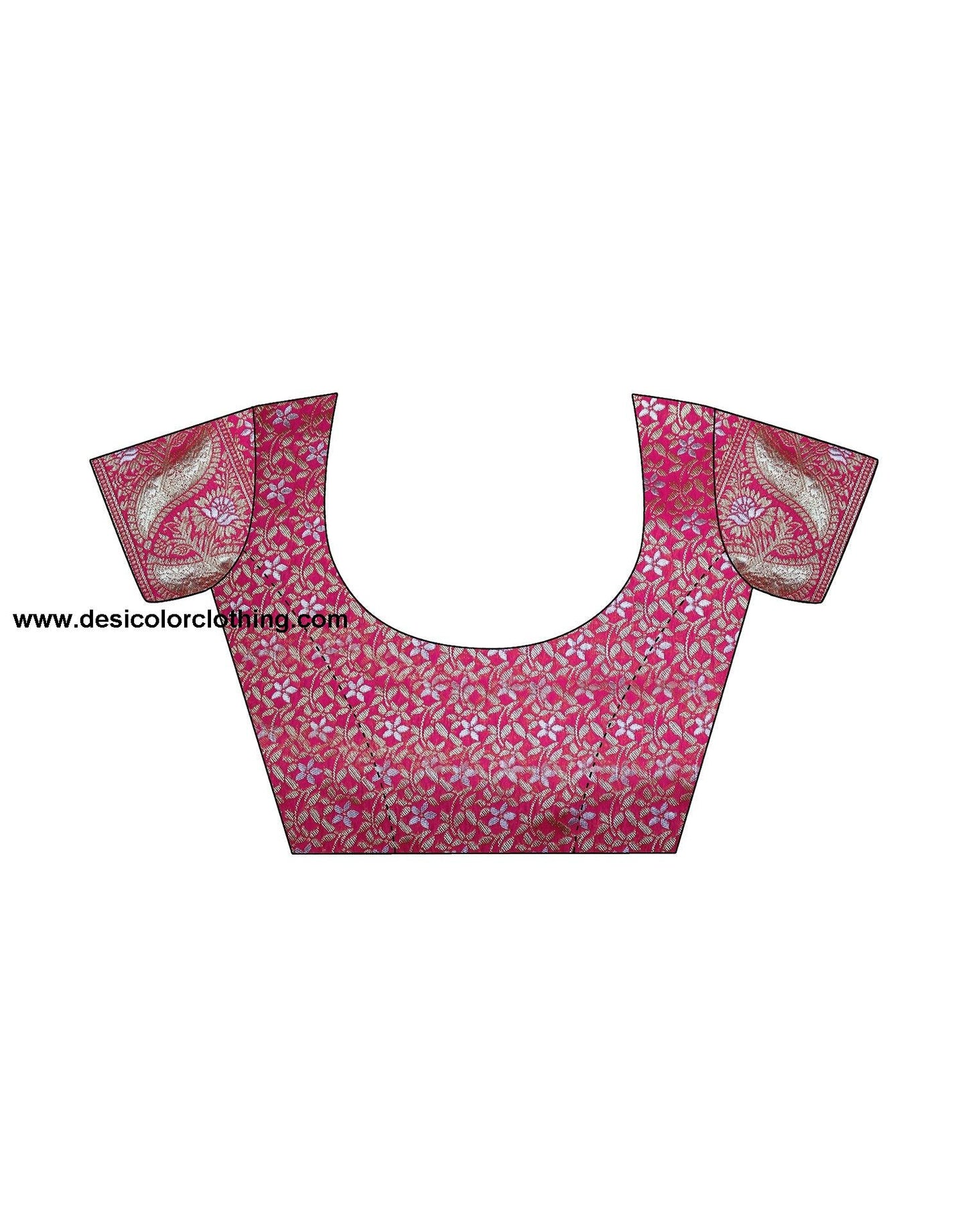 Dark Pink Silk Plain Saree
