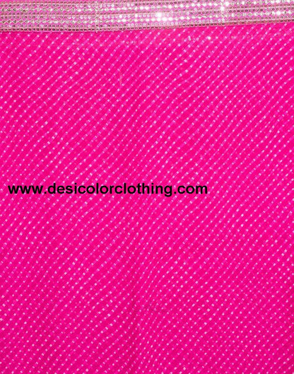 Pink Georgette Embroidery Saree