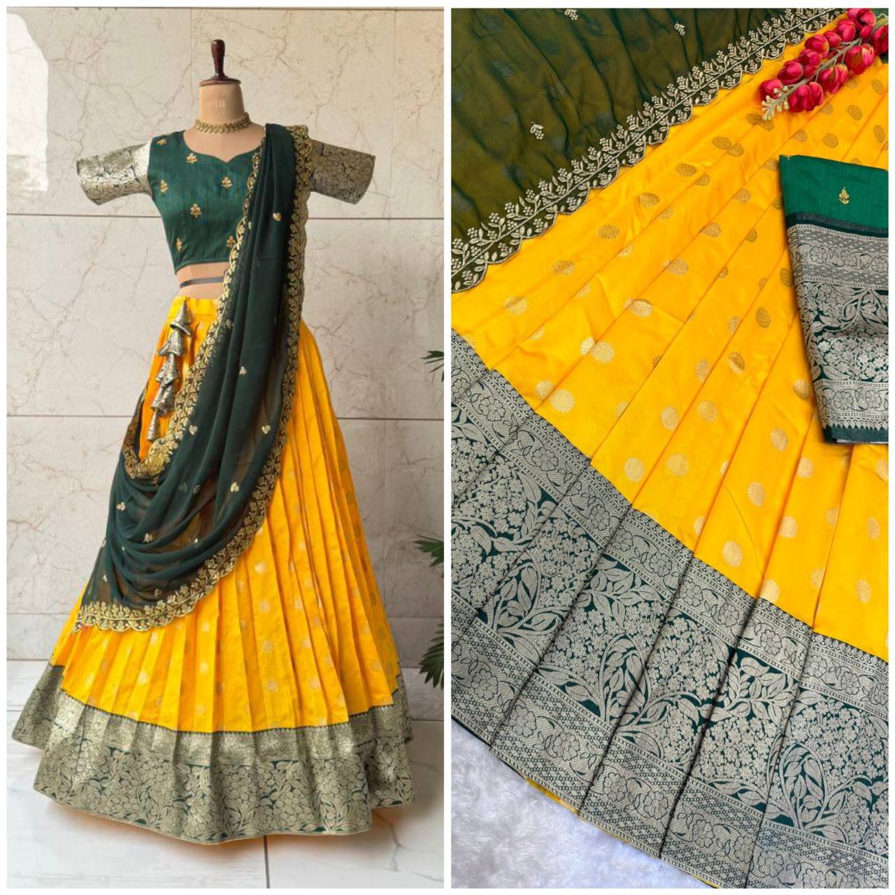 Product Image - Designer Kanjivaram Silk Lehenga Set