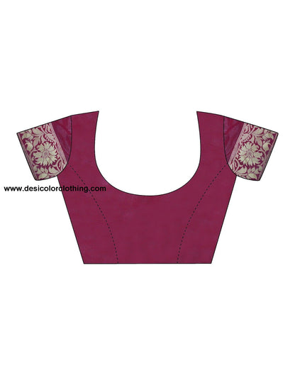 Wine Banarasi Silk Woven Saree