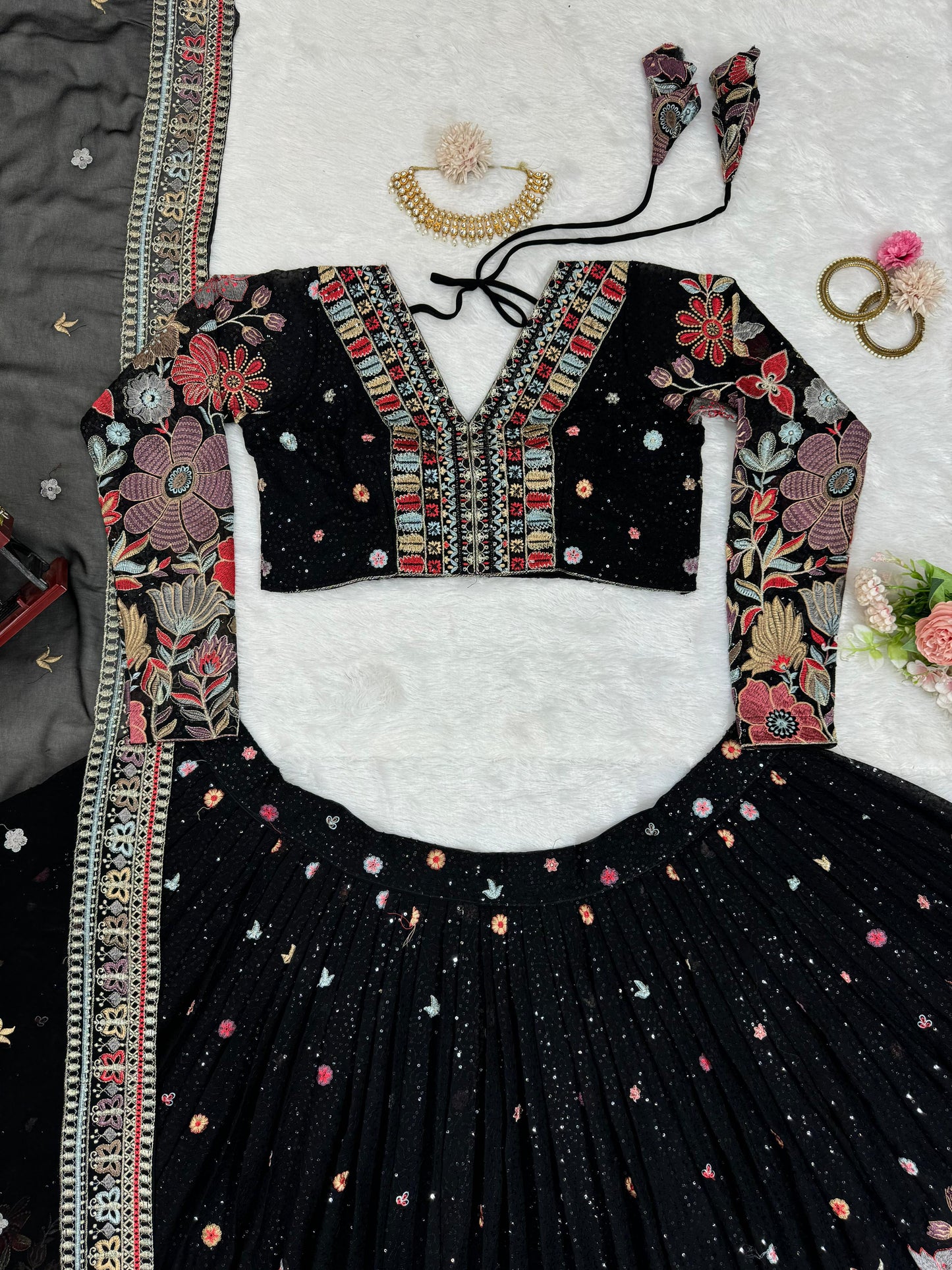 Product Image - QRC-286 Designer Lehenga Choli - Foux Georgette Sequnce Work