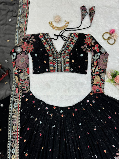 Product Image - QRC-286 Designer Lehenga Choli - Foux Georgette Sequnce Work