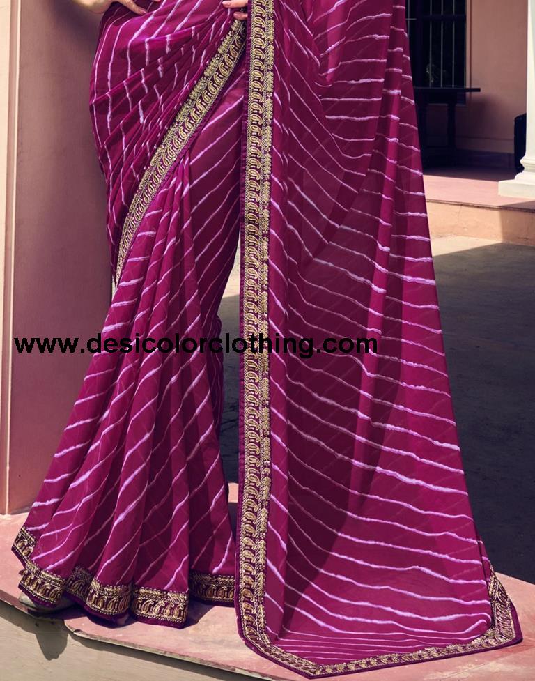 Purple Georgette Saree