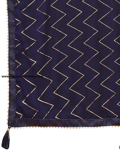 Blue Printed Saree
