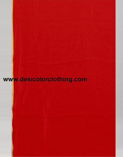 Red Plain Chiffon Saree