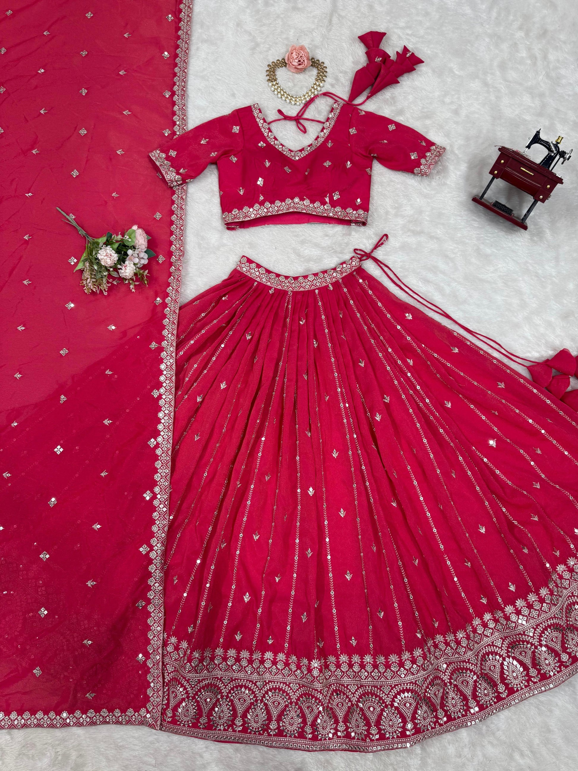 Product Image - Designer Lehengha - Shimmer Silk, Festival Ready