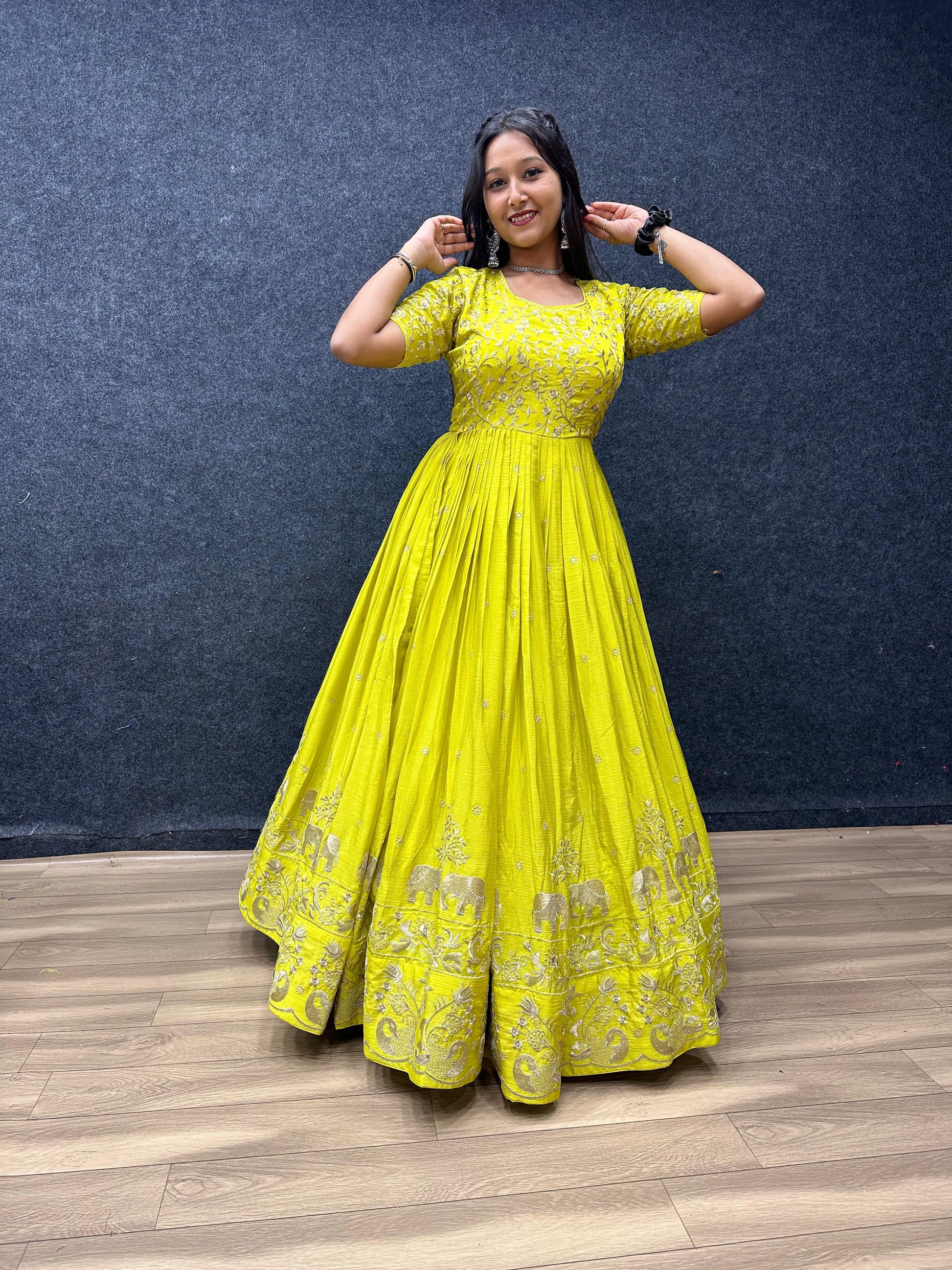 Product Image - Tapi Creation New Festival Gown - Chinon Embroidery Thread Work