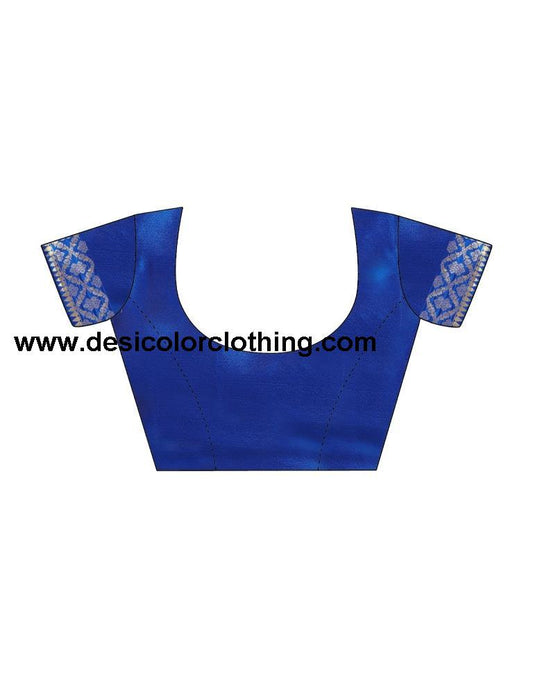 Dark Blue Silk Woven Saree