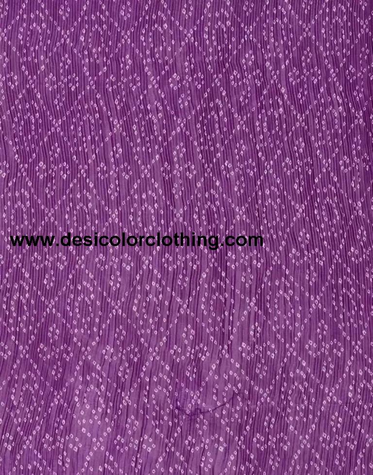 Purple Bandhani Pleated Saree