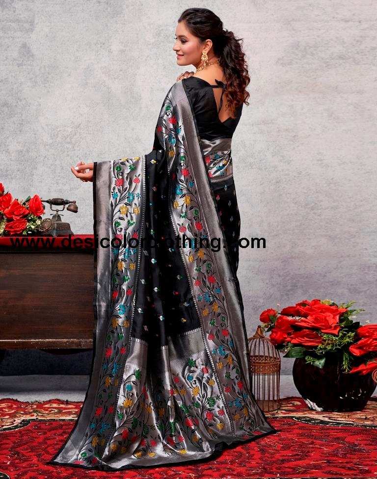 Silver Silk Woven Saree