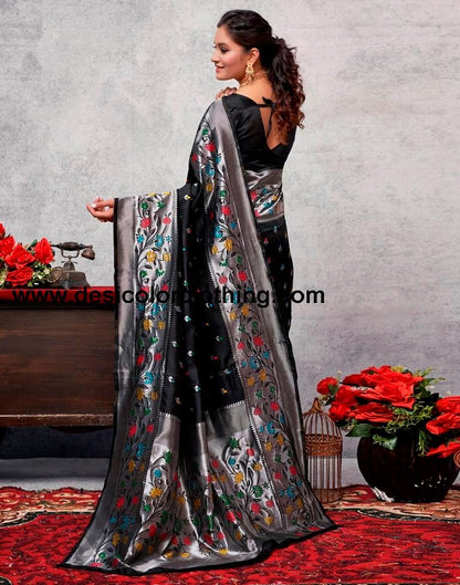 Silver Silk Woven Saree