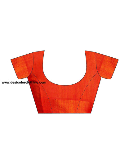 Orange Printed Chiffon Saree