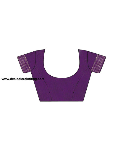 Dark Purple Plain Lycra Saree