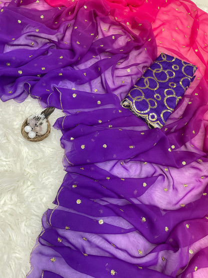 Product Image - Elegant Pure Georgette Designer Saree for Festive & Wedding Wear