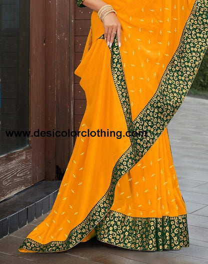 Turmeric Silk Plain Saree
