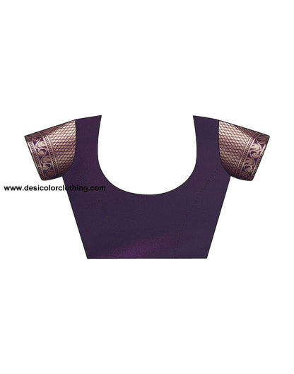Purple Jacquard Silk Saree