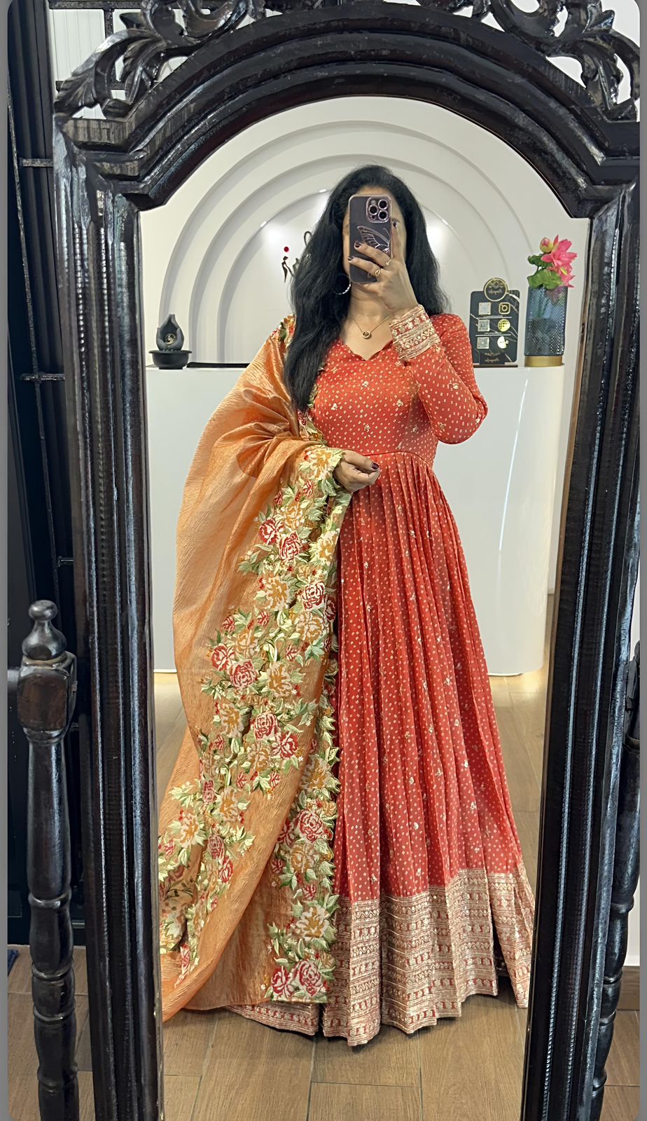 Product Image - Exclusive Designer Embroidered Gown With Dupatta