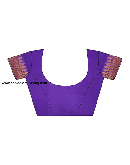 Purple Banarasi Silk Woven Saree
