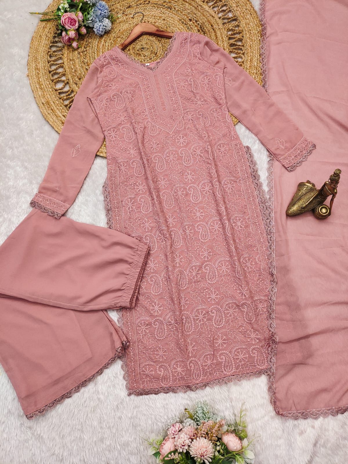 Product Image - Chikankari Embroidered Georgette Suit Set