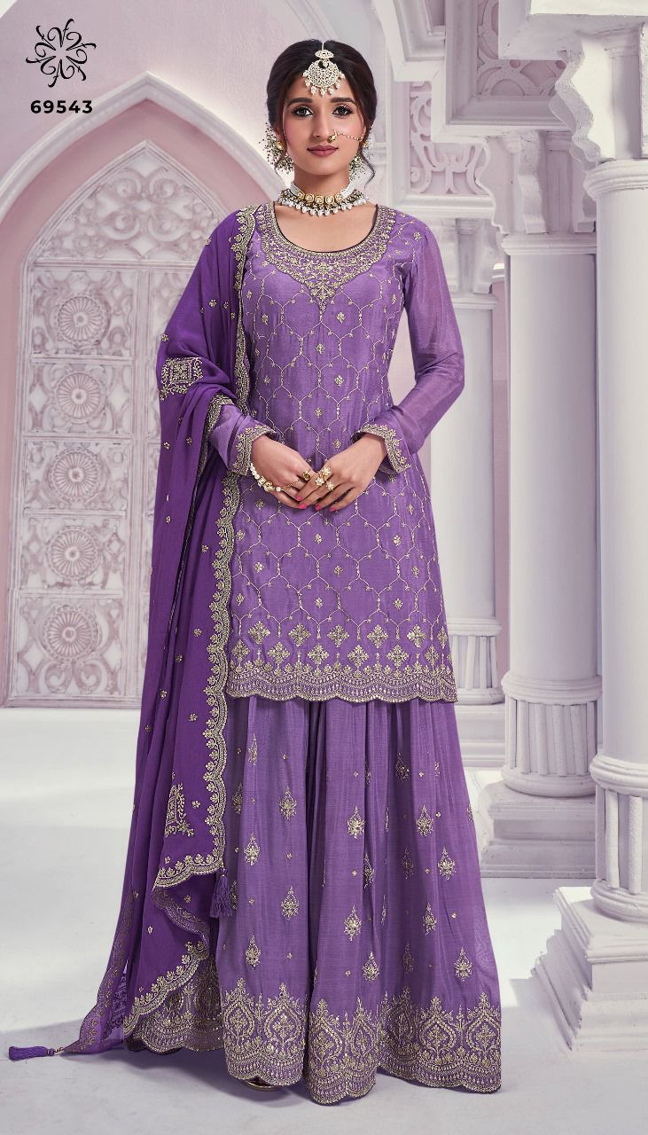 Product Image - Rang-Rasiya Designer Chinon Embroidery Saree Set | Festive & Wedding Outfit