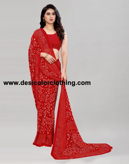 Ruby Red Printed Saree | 2041S571