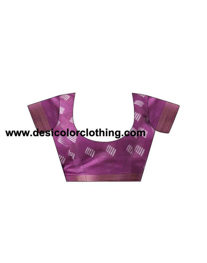 Purple Printed Cotton Saree