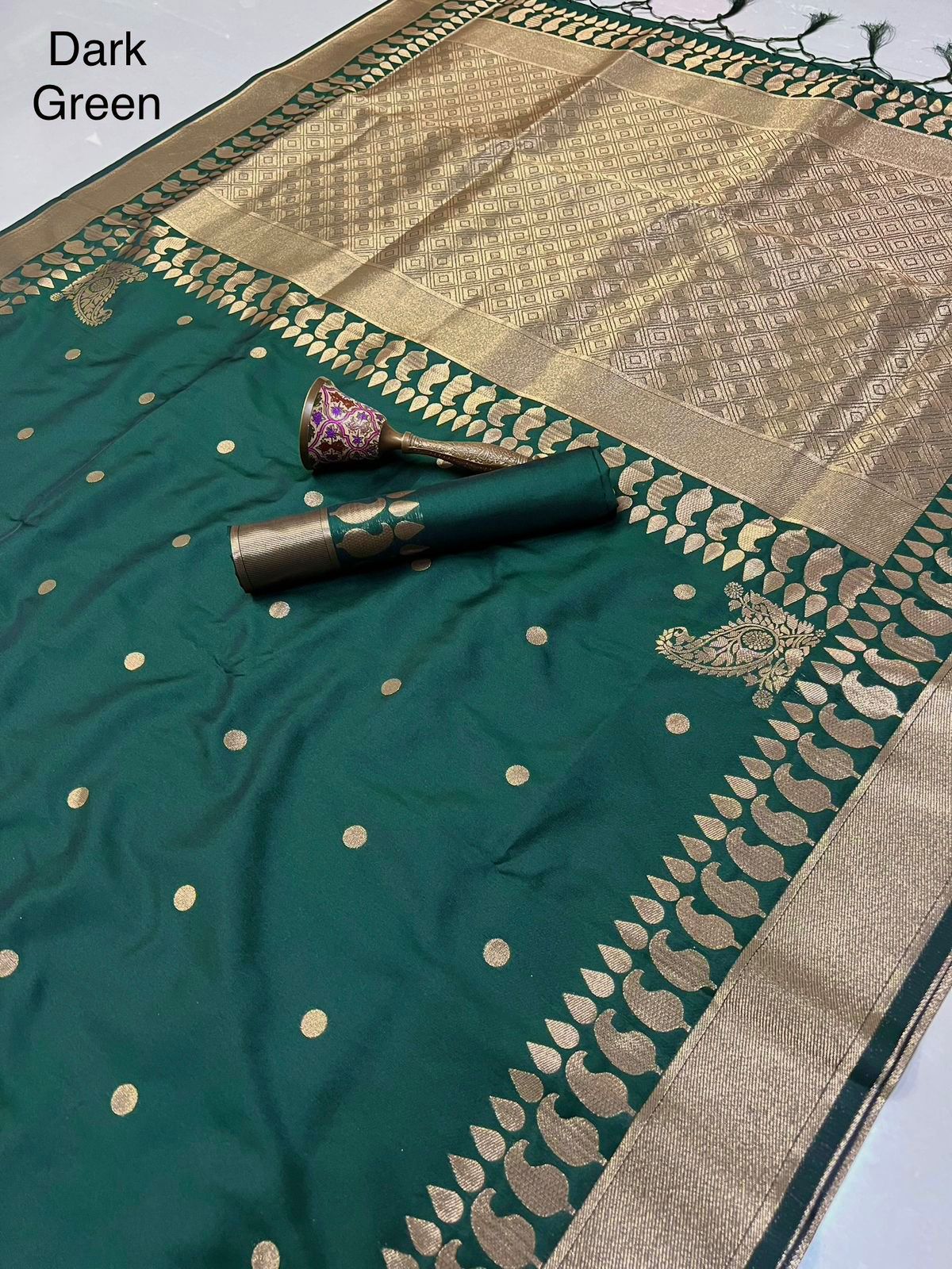 Product Image - Exquisite Pure Silk Banarasi Saree with Gold Jari and Butta Design
