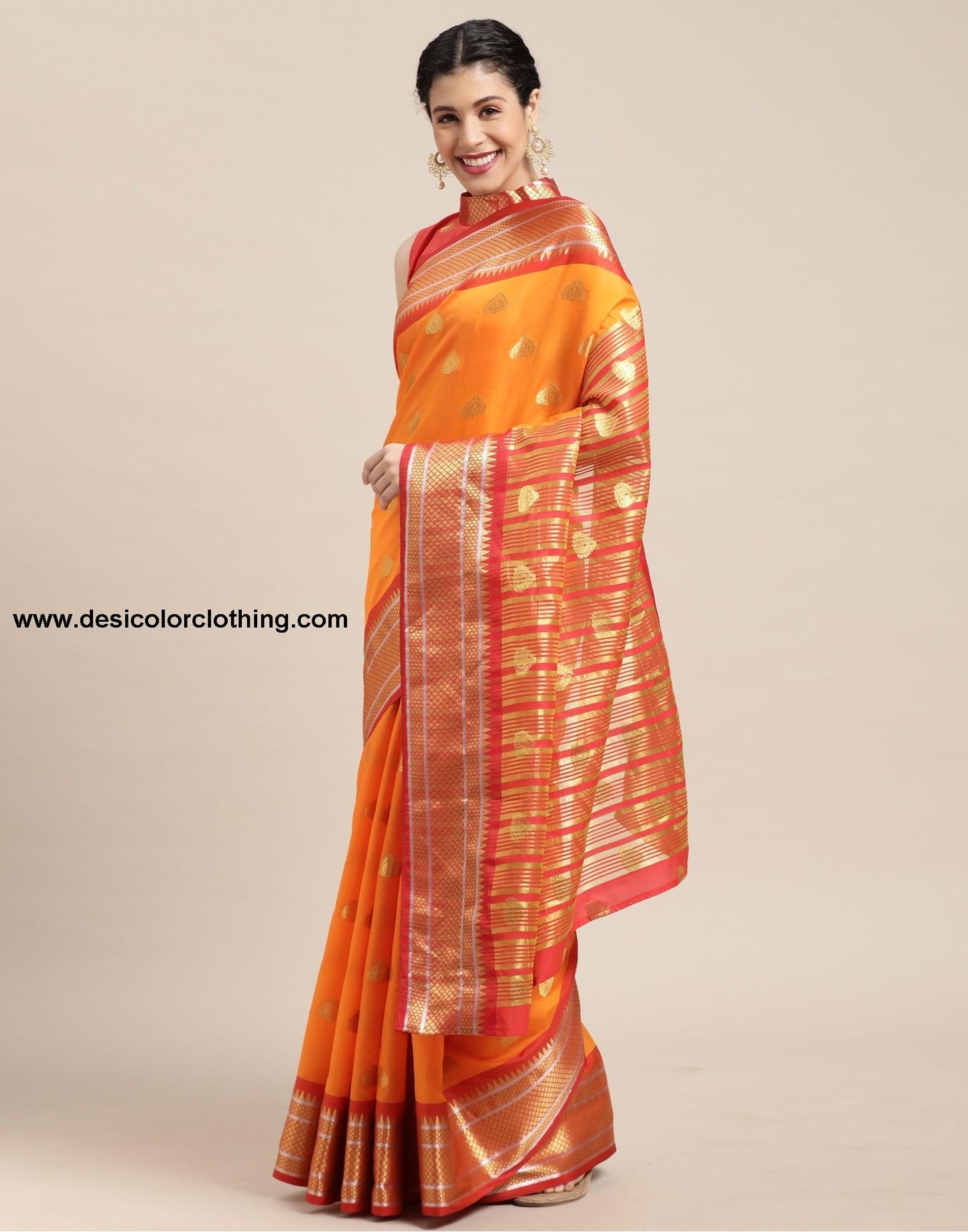 Turmeric Yellow Silk Saree
