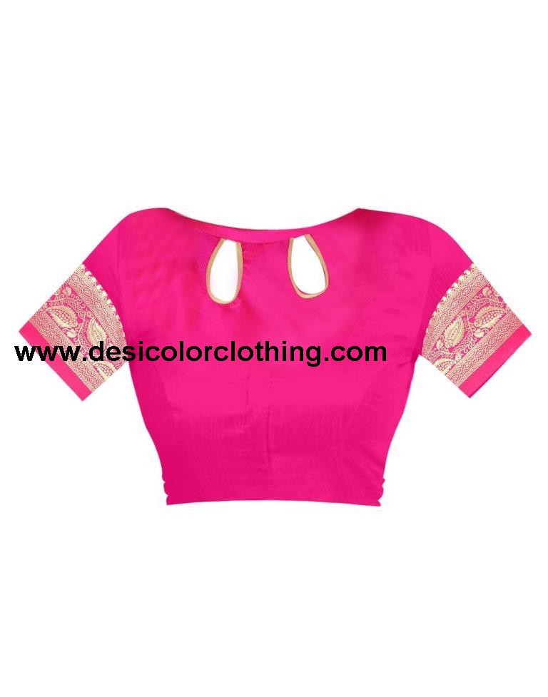 Rani Pink Jacquard Banarasi Silk Saree