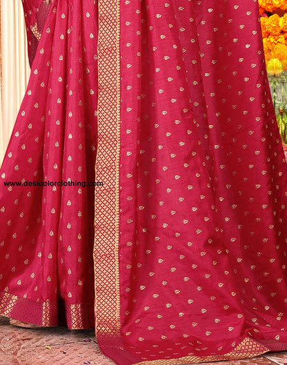 Pink Printed Silk Saree
