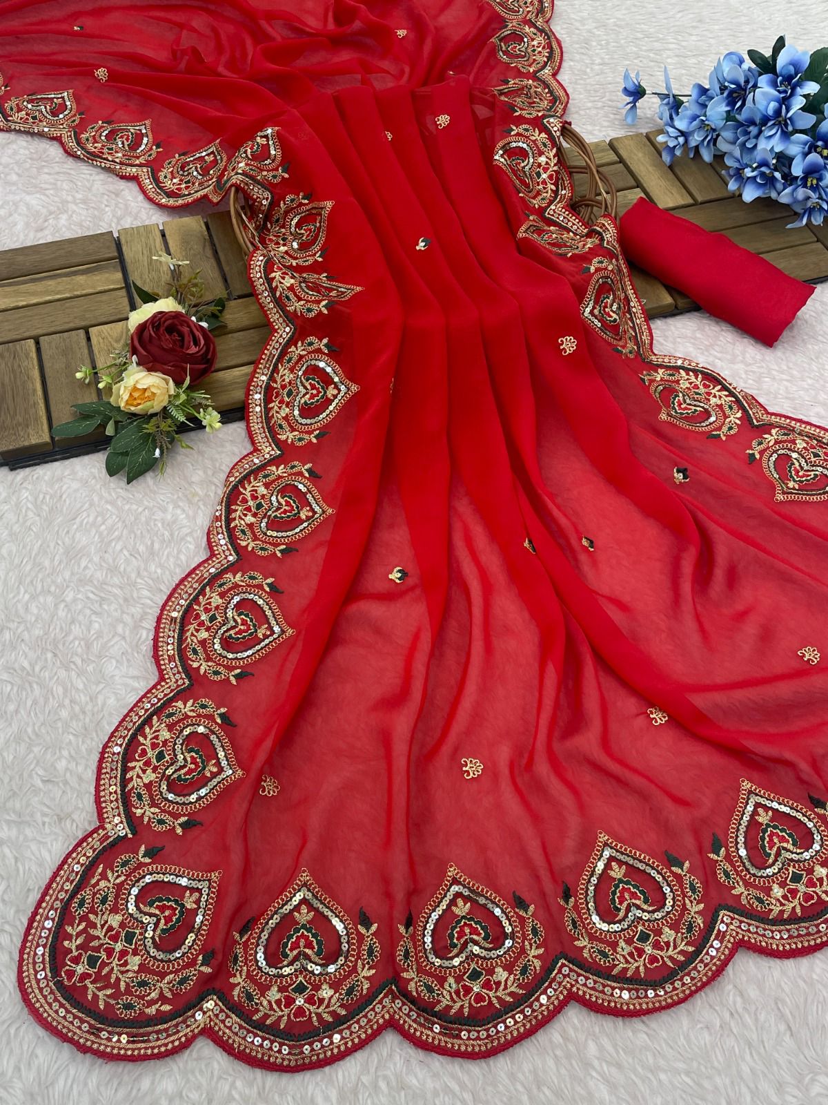 Product Image - Designer Rangoli Silk Saree with Fancy Thread & Sequence Work