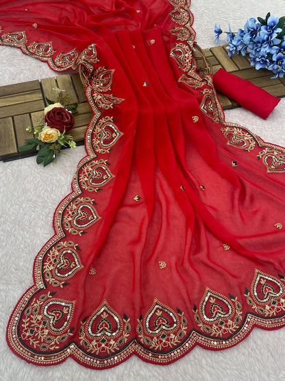 Product Image - Designer Rangoli Silk Saree with Fancy Thread & Sequence Work