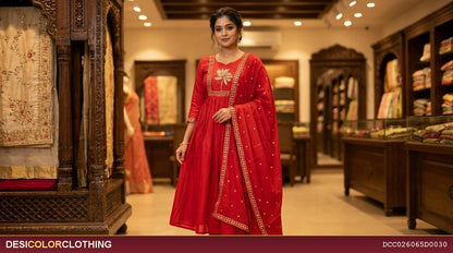 Product Image - Elegant Mal Chenderi Anarkali Suits for Weddings - 2