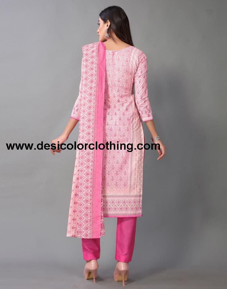 Printed Cotton Unstitched Salwar Suit Material