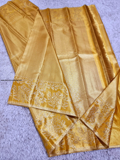 Kanchipuram 100% Pure Handwoven 1G Gold Tissue Bridal Silk Saree