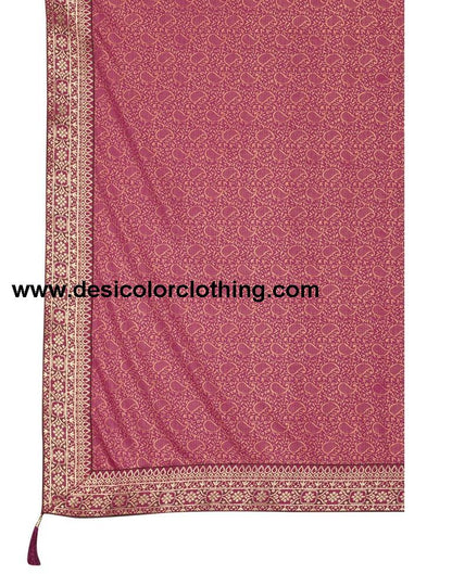 Wine Coloured Lycra Foil Printed Saree | SLV2197S108