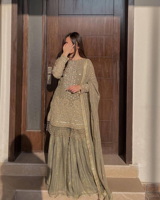 Product Image - Exclusive Designer Georgette Suit with Sequins