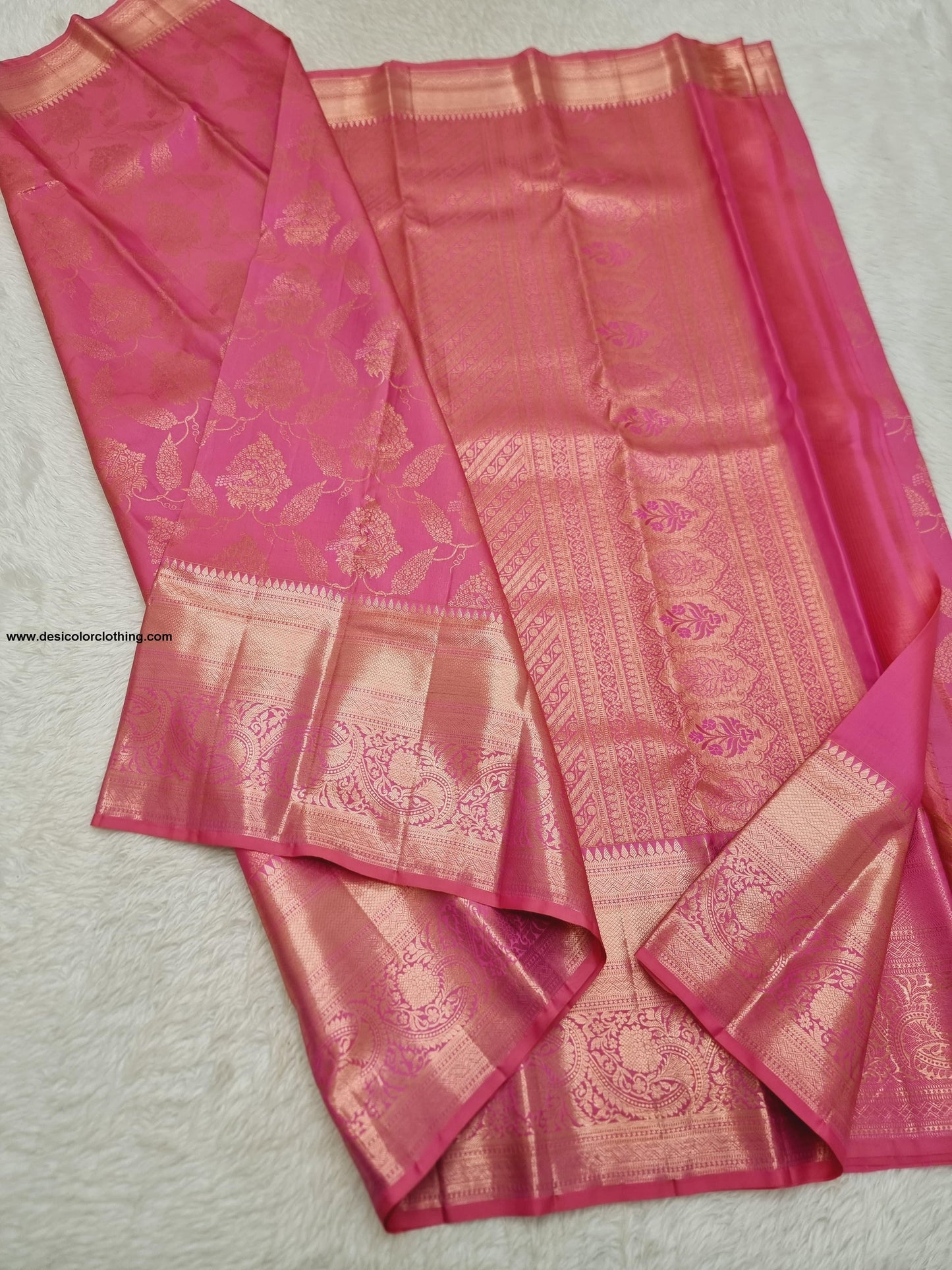 Kanchipuram 100% Pure Handwoven 2G Premium Quality Pastel Colours Unique Design Bridal Silk Sarees