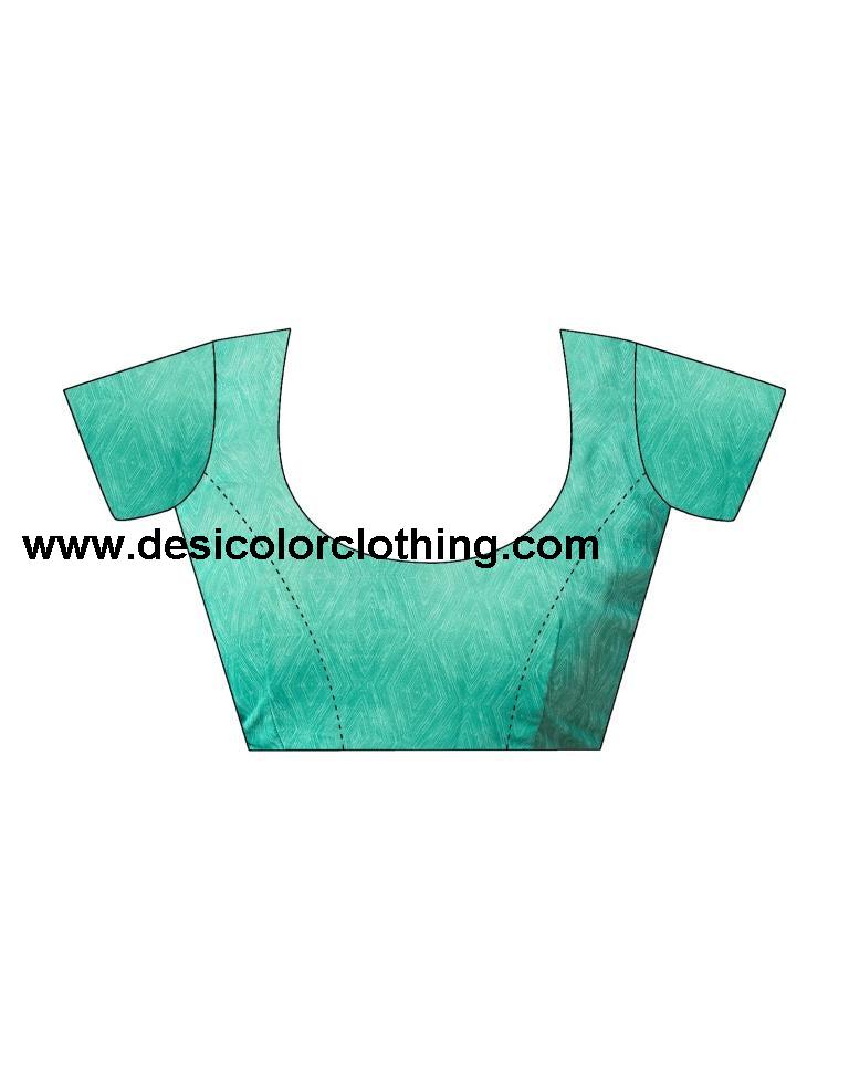 Turquoise  Georgette Printed Sarees