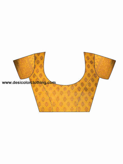 Cream Silk Plain Saree
