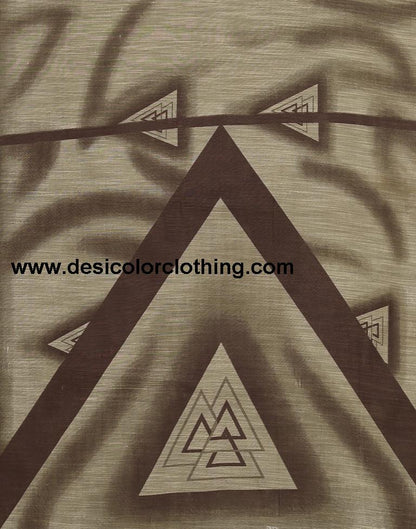 Brown Cotton Saree