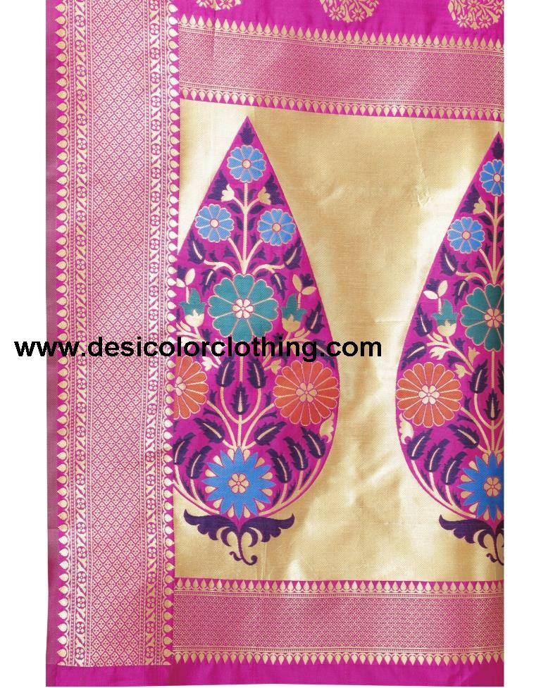 Pink Coloured Poly Silk Jacquard Partywear saree