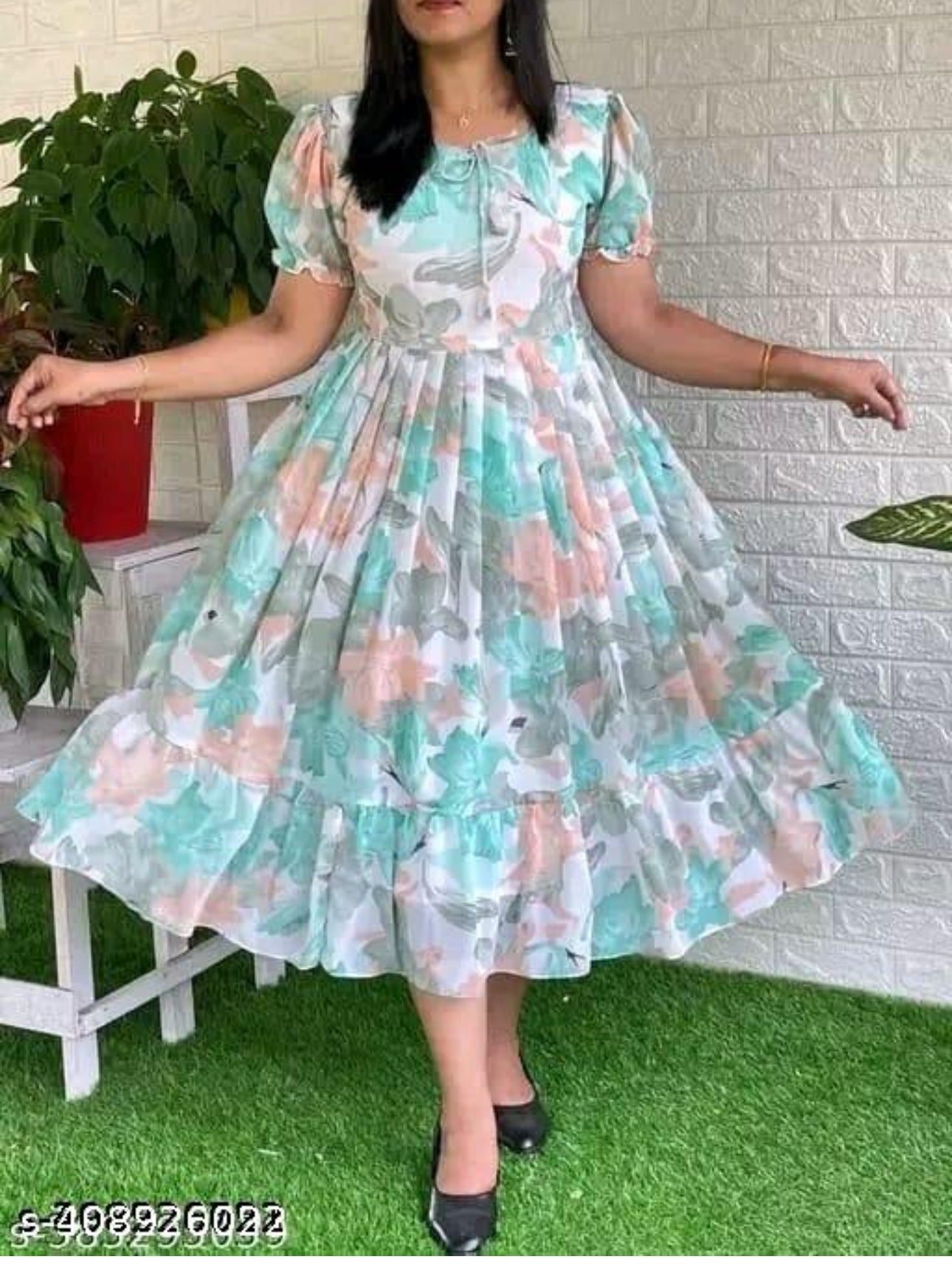 Georgette Frocks for Women | Elegant Party Wear Dresses Online DesiColorClothing