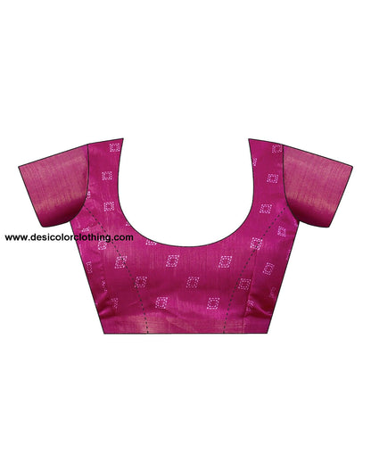 Rani Pink Cotton Printed Saree