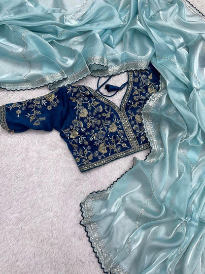 Jimmy Choo Designer Sarees with Stitched Blouse – Luxury Look