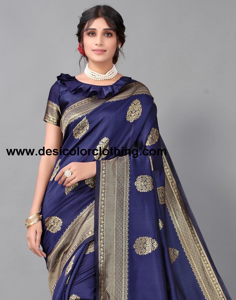 Dark Blue Silk Saree