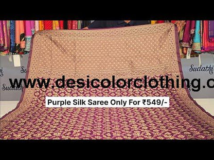 Dark Purple Silk Banarasi Saree