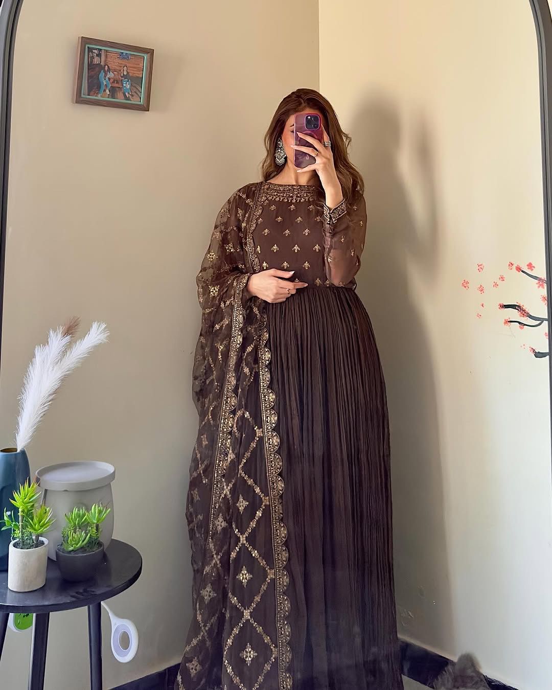 Product Image - Elegant Gown with Dupatta Collection 2024 - Ethnic and Festive Wear